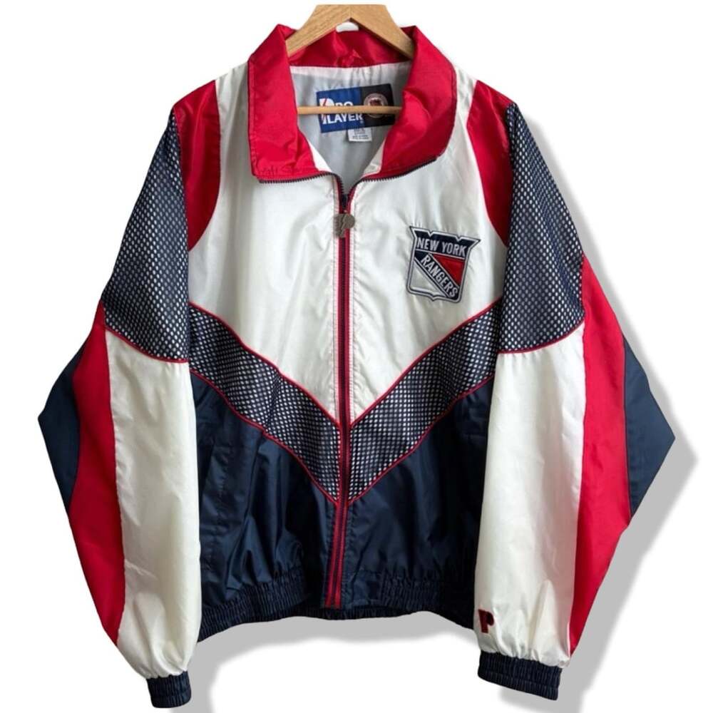 Pro Player New York Rangers Windbreaker Jacket XL Vintage